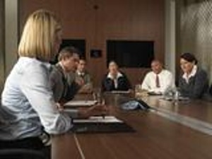 Click for large view of a Polycom SoundStation Duo Conference Room Installation Business Meeting.